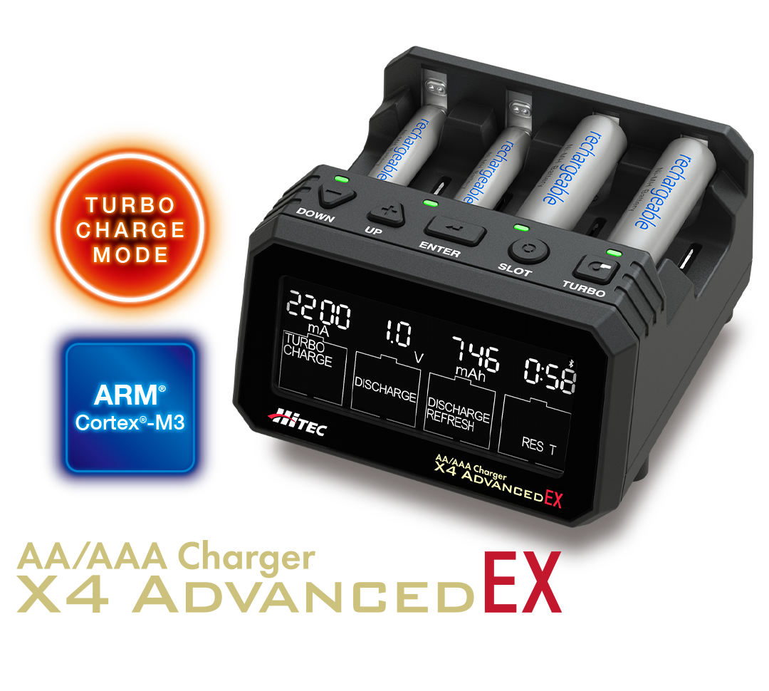 単三/ 単四充電器 AA/AAA Charger X4 Advanced EX ［ AA/AAAチャージャー X4アドバンス EX ］ | Hitec  Multiplex Japan Inc.