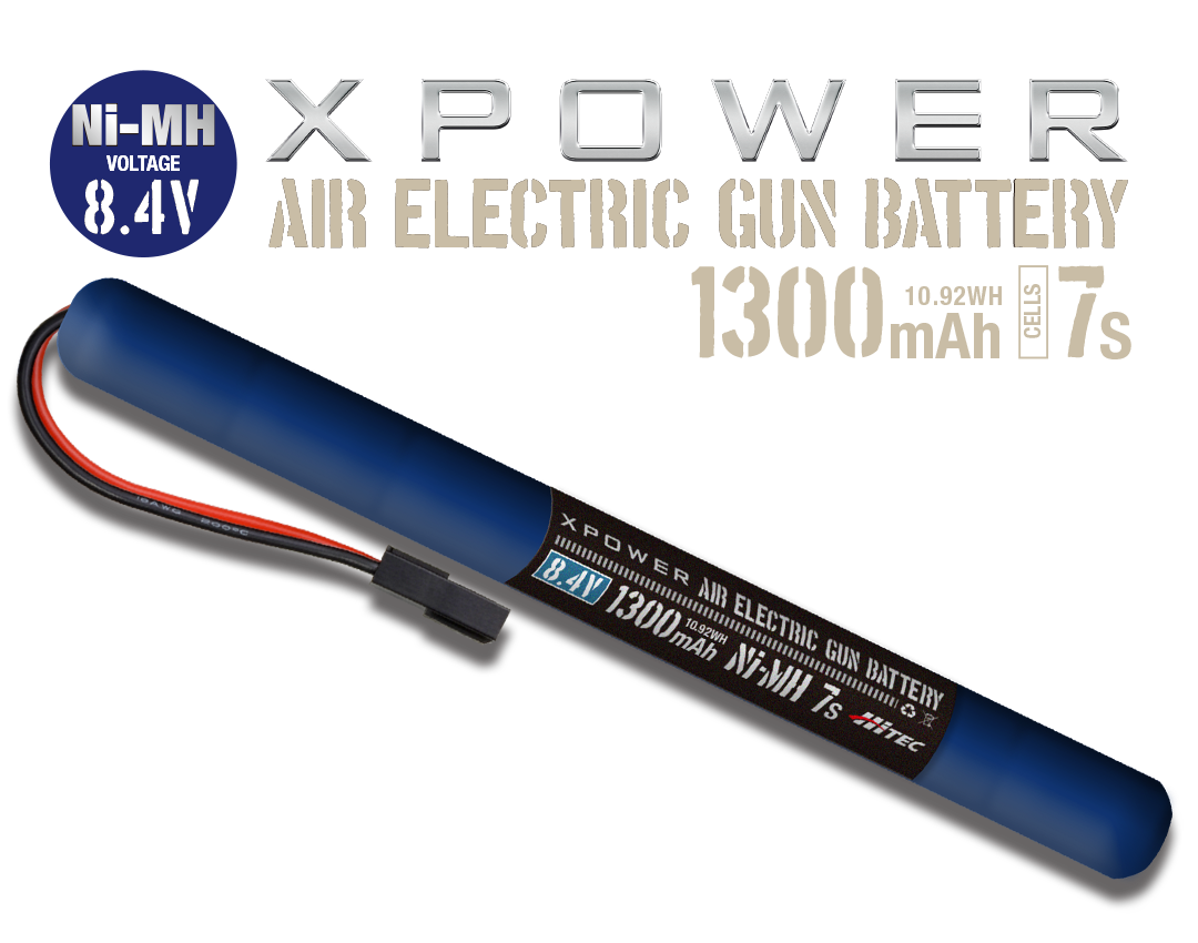 XPOWER AIR ELECTRIC GUN BATTERY NiMH 8.4V 1300mAh AKスティックタイプ Hitec