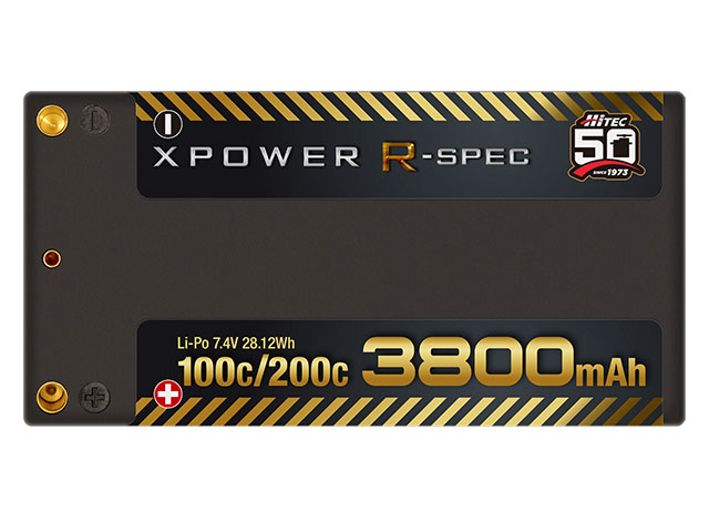 XPOWER R-SPEC Li-Po 7.4V 3800mAh 100C/200C 50周年モデル 表面