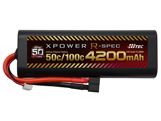 XPOWER R-SPEC Li-Po 7.4V 4200mAh 50C/100C  T型 ディーンズコネクター 50周年モデル