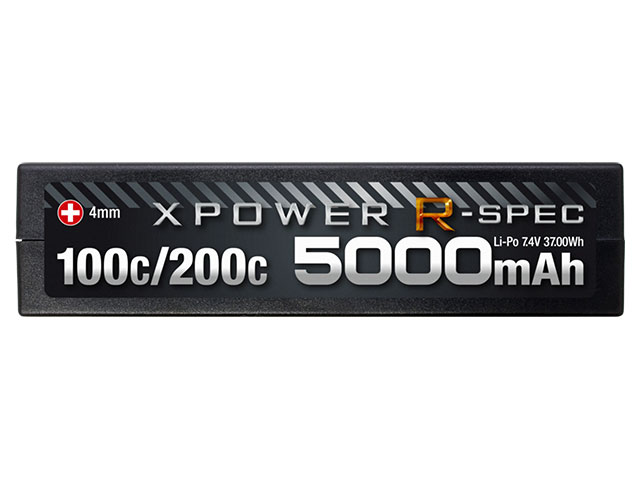 XPOWER R-SPEC Li-Po 7.4V 5000mAh 100C/200C サイド
