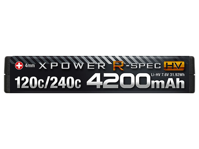 XPOWER R-SPEC HV Li-HV 7.6V 4200mAh 120C/240C サイド
