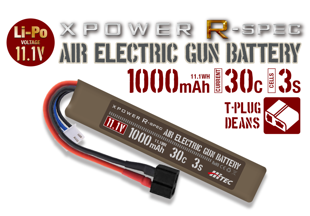 XPOWER R-SPEC AIR ELECTRIC GUN BATTERY Li-Po 11.1V 1000mAh 30C 3S