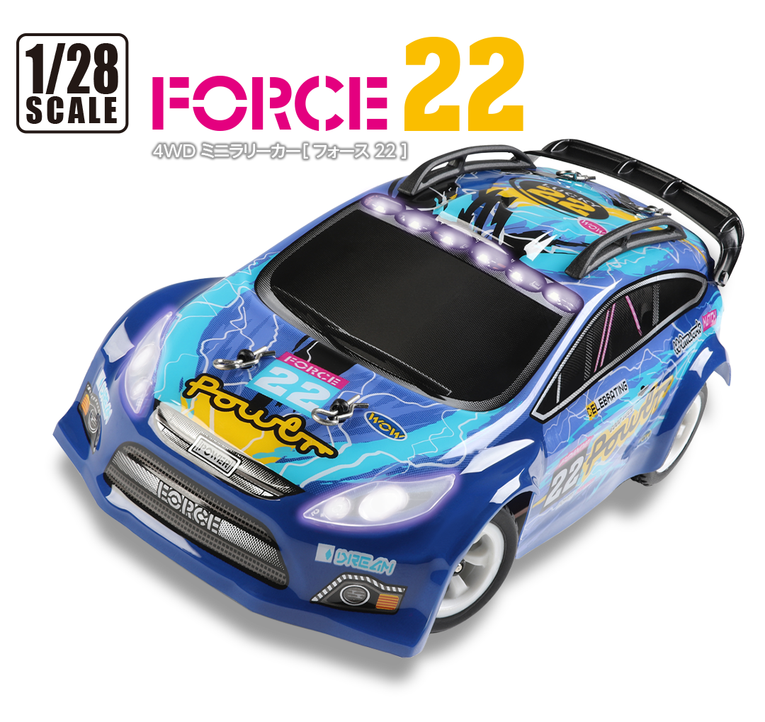 1/28 Scale 4WD Mini Rally Car［ FORCE 22 ］ 4WD ミニラリーカー ...