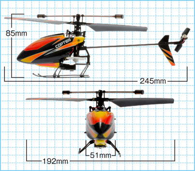 2.4GHz 4ch ヘリコプター V911 サイズ