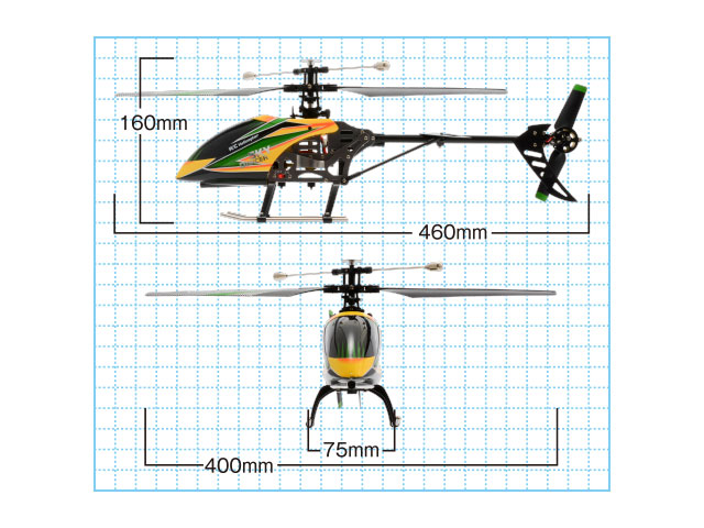 2.4GHz 4ch ヘリコプター V912 サイズ