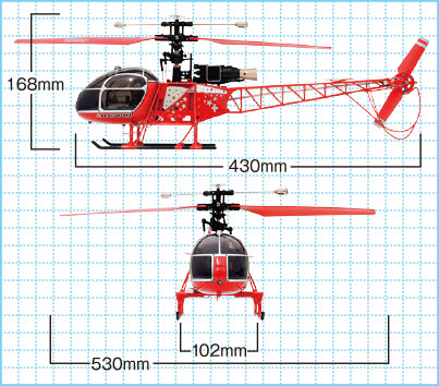 2.4GHz 4ch ヘリコプター V915 サイズ