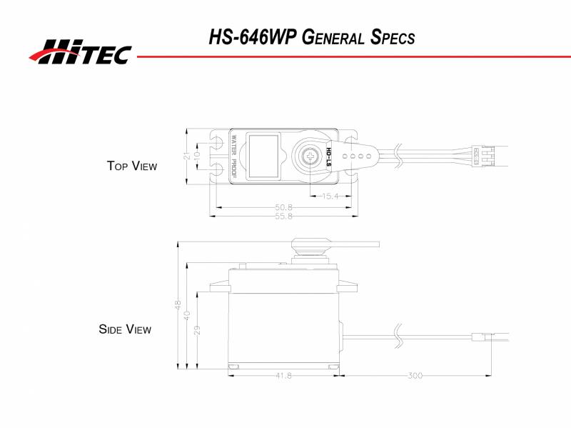 HS-646WP(11.6kg/0.17s) HV ウォータープルーフサーボ | 株式会社ハイテックマルチプレックス 産業用製品