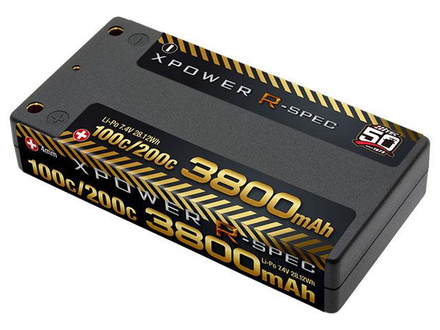 XPOWER R-SPEC Li-Po 7.4V 3800mAh 100C/200C 50周年モデル| Hitec